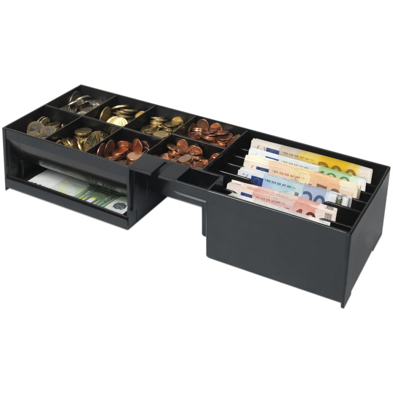 Safescan kassalade SD-4617S, zwart/zilver, 8 muntvakken, 6 biljettvakken